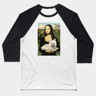 Mona Lisa and her Wheaten Cairn Terrier Baseball T-Shirt